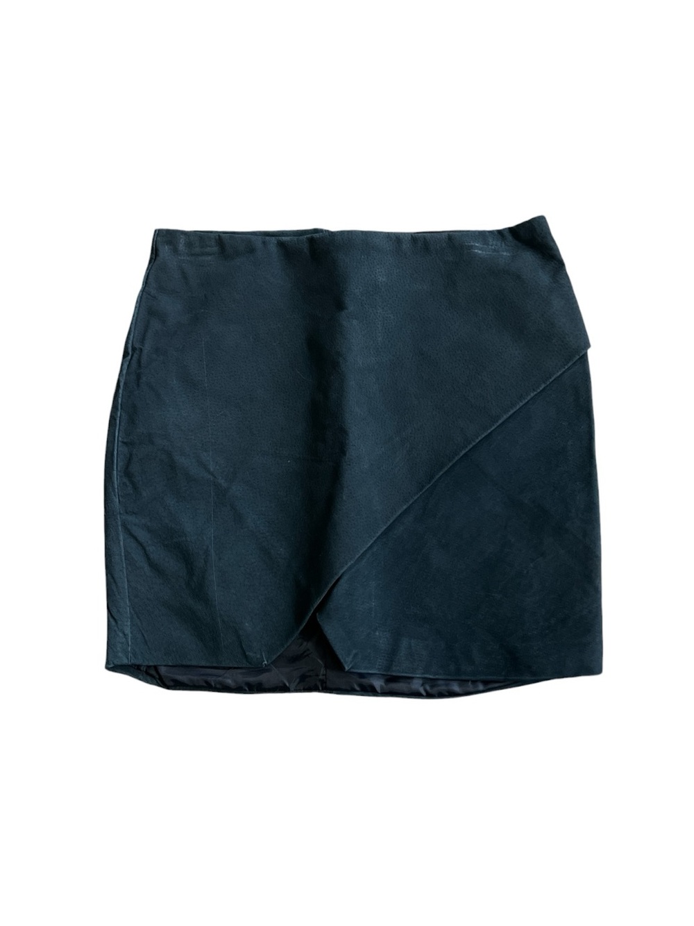 4SI3NNA‎ Women's Dark Blue 100% Genuine Leather Suede Mini Skirt - Size: XS NWT